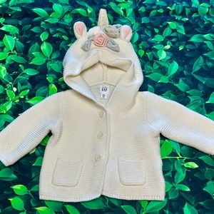 Baby Gap 100% Cotton Unicorn Sweater - NWOT - size 0-3 mo